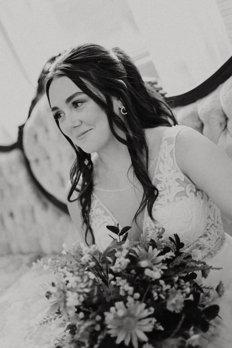 Bride holding bouquet